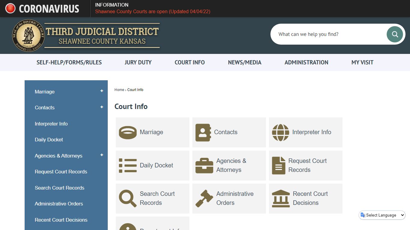 Court Info | Third Judicial District, KS - Official Website