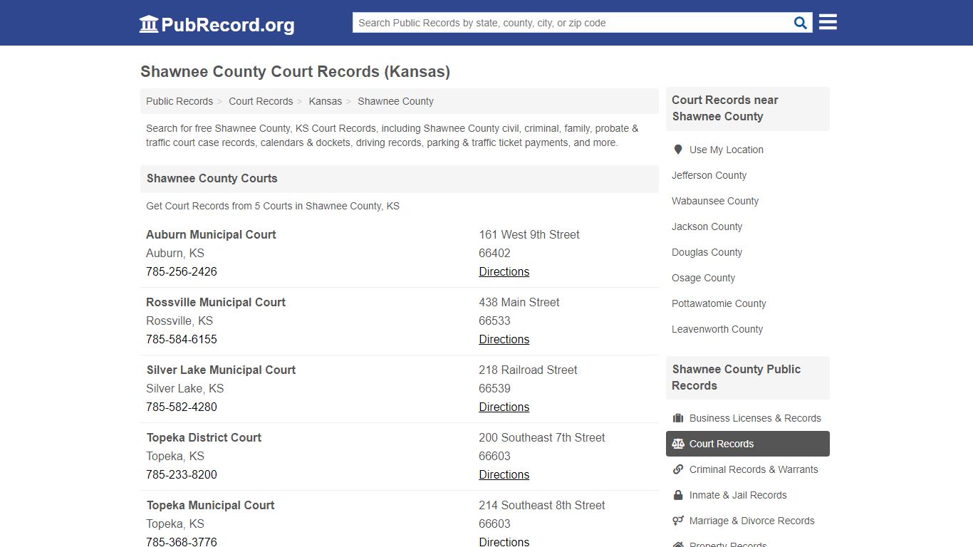 Free Shawnee County Court Records (Kansas Court Records)